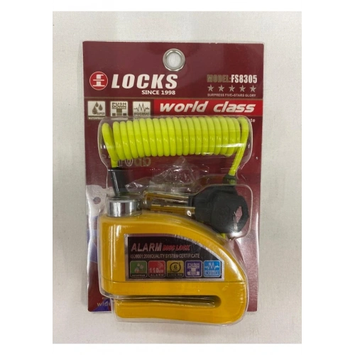 Motosiklet 110 Db Sarı Alarmlı Disk Kilidi