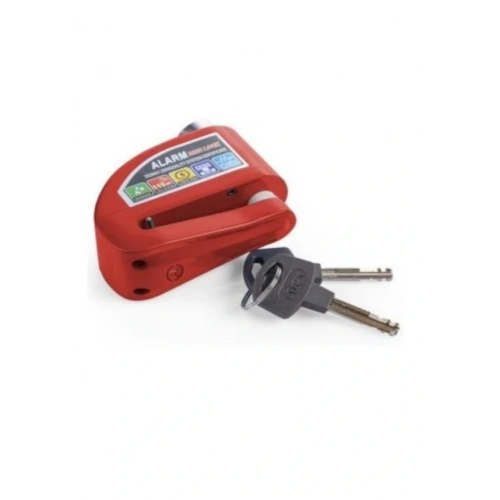 Motosiklet Disk Kilidi Alarmlı Kırmızı 110 Desibel Ses