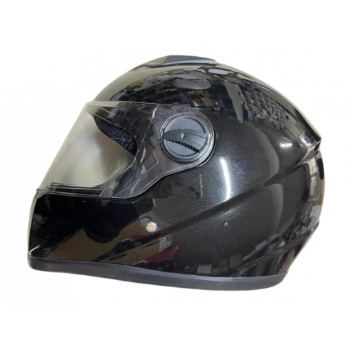 Motosiklet Düz Renk Eko Fullface Kask Siyah