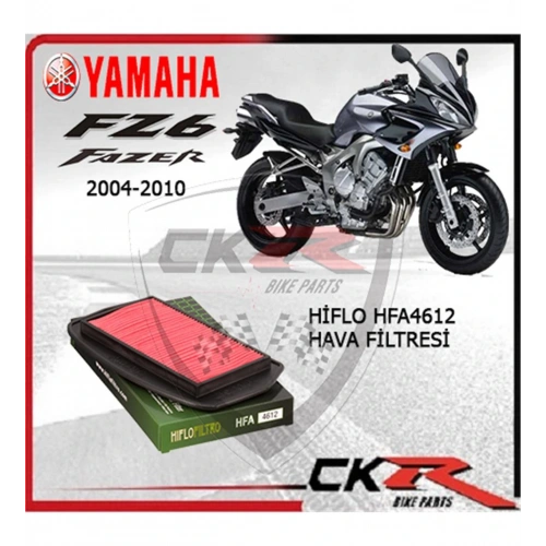 Motospartan Hava Filtresi Hiflo Hfa 4612 Yamaha Fz6 04-06 Fz6 1B3 07-10 Fz6 Fazer 5Vx,4P5 04-06 Fz6 Fazer S2 (Abs)4S8 07-09 Fz6 S2 (Abs)5S5