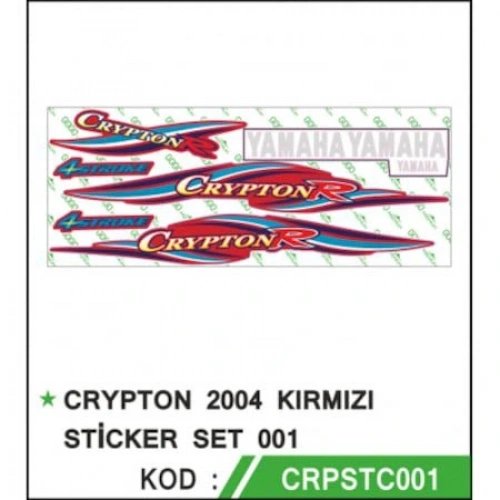 Yamaha Crypton 2004 Kırmızı Sticker Seti