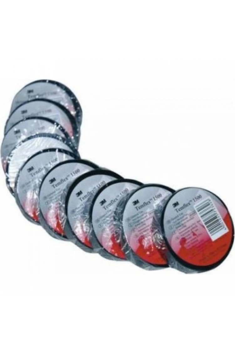 3M Temflex 1300E Pvc Elektrik Izole Bant 0,13 x 18 mm x 9,15 m 10lu