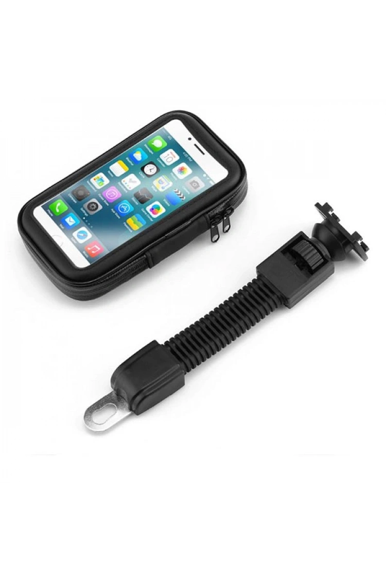 Motosiklet Telefon Tutucu Su Geçirmez Fermuarlı 5.5 - 7 Carub Ayna Bağlantılı