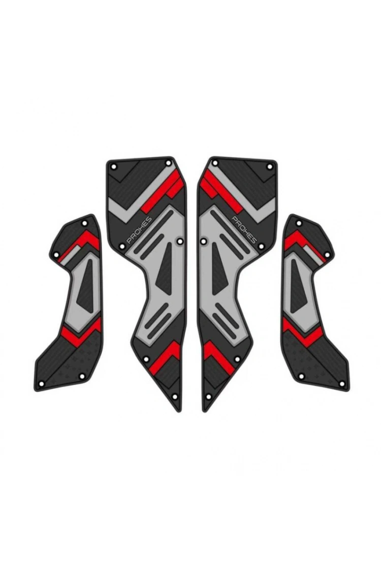 Yamaha NMax 2024 Kauçuk Basamak Takımı 4 Parça Kırmızı Detaylı Model 708