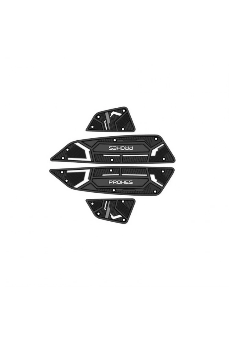 Honda Pcx125 Kauçuk Basamak Takımı 2025 Dlx Beyaz Detaylı Karbonlu Alanlar Model 703