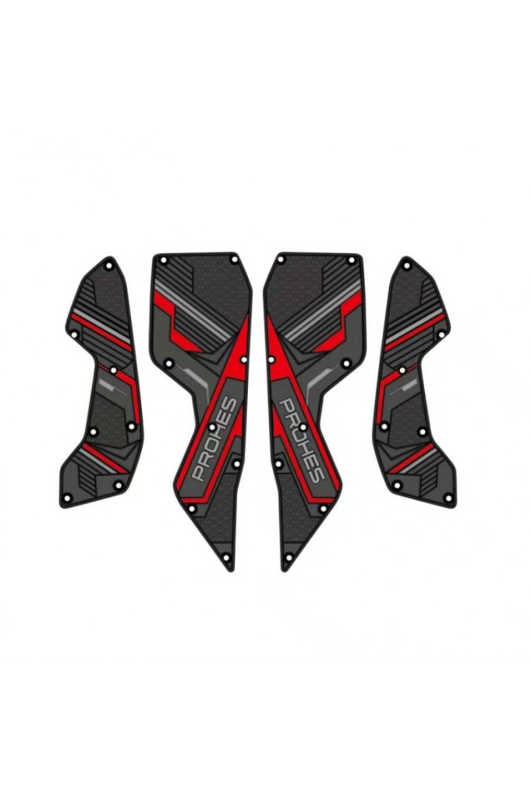 Yamaha NMax 2025 Kauçuk Basamak Takımı 4 Parça Kırmızı Detaylı Model 707