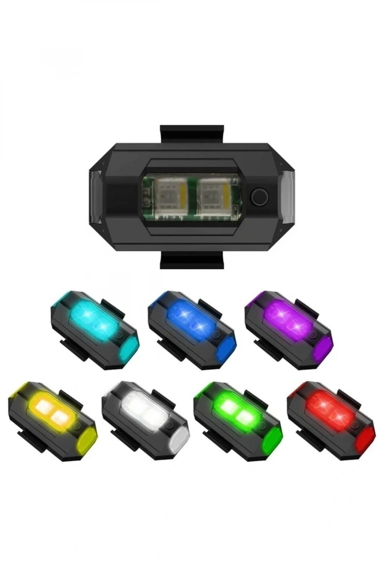 Alkan Mb 7 Renk Mini Led Şarjlı 4,5w Dron Scooter Bisiklet Motosiklet Araba Çakarlı Led Uyarı Işığı