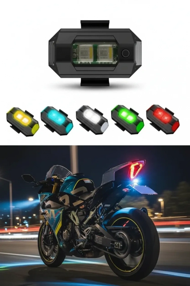 Alkan Mb 7 Renk Mini Led Şarjlı 4,5w Dron Scooter Bisiklet Motosiklet Araba Çakarlı Led Uyarı Işığı