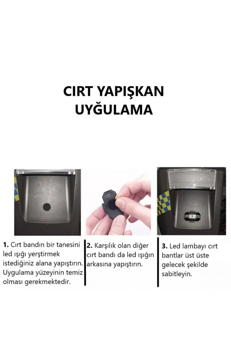 Alkan Mb 7 Renk Mini Led Şarjlı 4,5w Dron Scooter Bisiklet Motosiklet Araba Çakarlı Led Uyarı Işığı