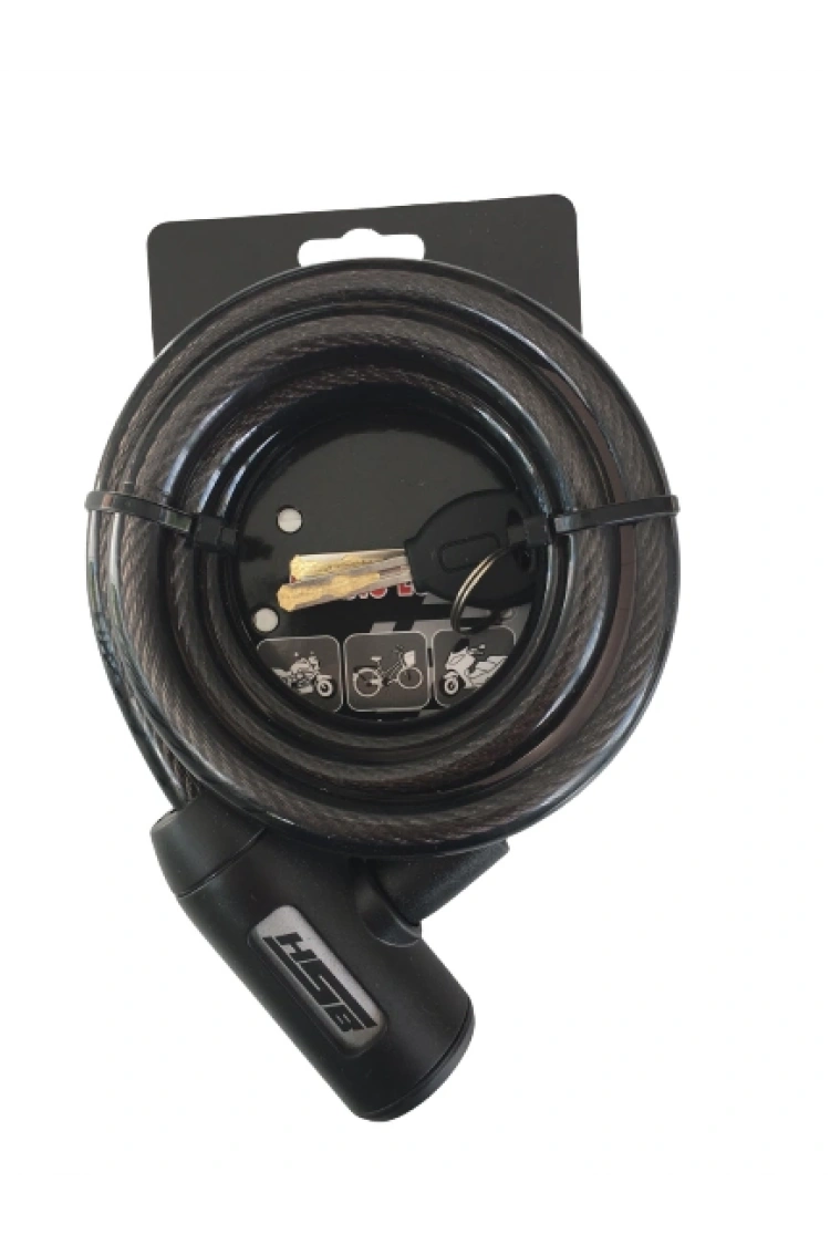 BİSİKLET ÇELİK HALAT KİLİT 12x1500 SİYAH A+++KALİTE KİLİT 1,5 MT