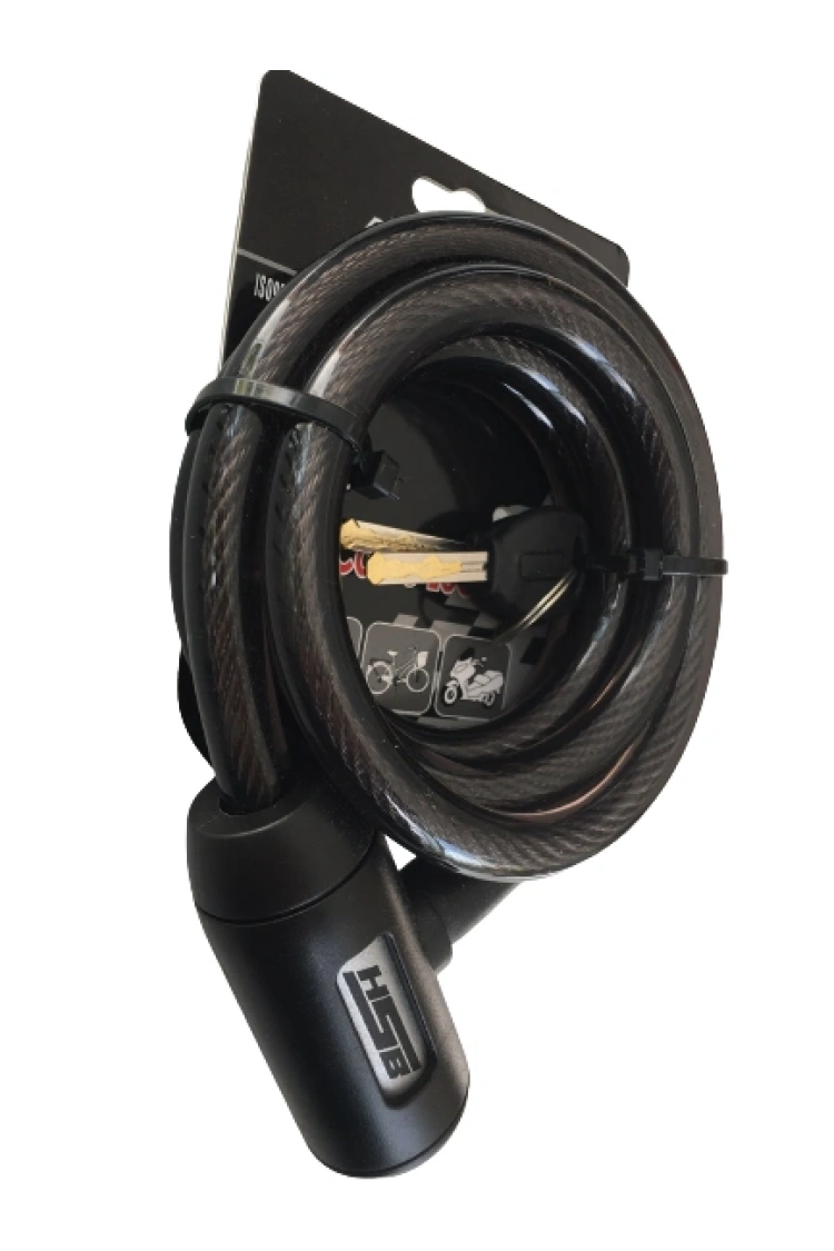 BİSİKLET ÇELİK HALAT KİLİT 12x1500 SİYAH A+++KALİTE KİLİT 1,5 MT