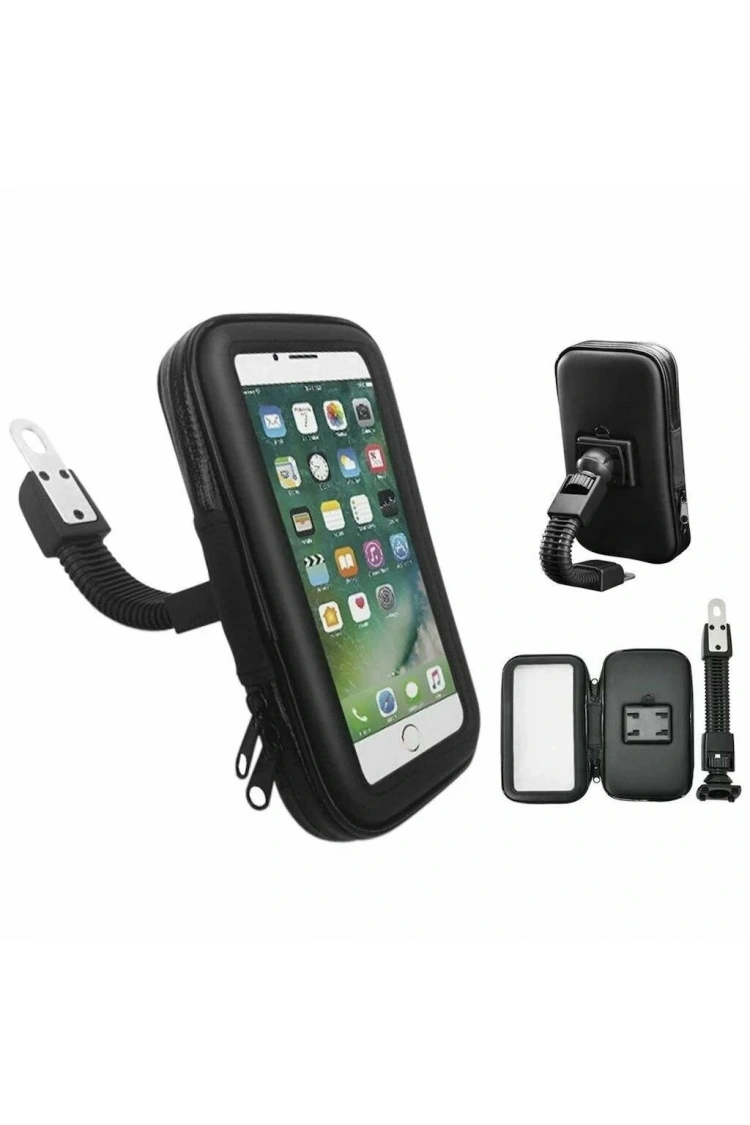 Bisiklet Motosiklet Scooter Atv Telefon Tutucu Fermuarlı Ayna