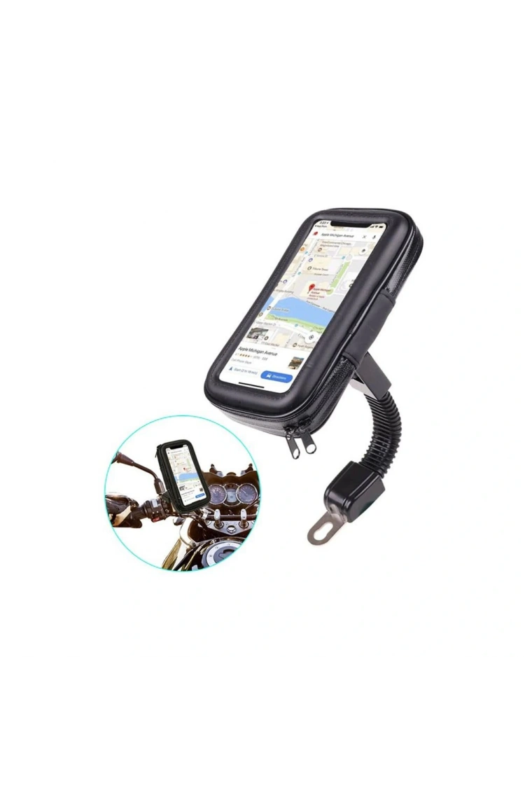 Bisiklet Motosiklet Scooter Atv Telefon Tutucu Fermuarlı Ayna