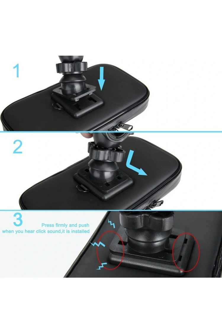 Bisiklet Motosiklet Scooter Atv Telefon Tutucu Fermuarlı Ayna