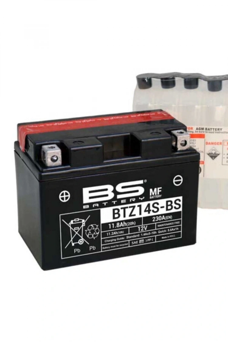 Bs Battery Btz14s-bs 12v 11.8ah Motosiklet Aküsü Agm Bakımsız 230cca Sızdırmaz Mf Akü