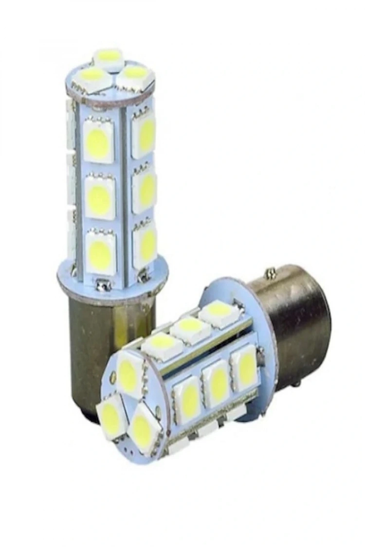 Çakar Ledli Stop Ampulü Fren Lambası 18 Led Kırmızı Çift Duy 1016
