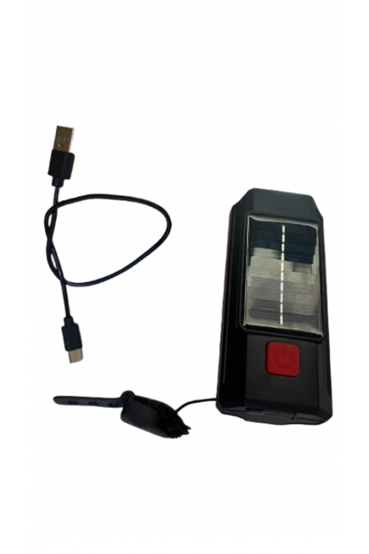 Carub Güneş Enerjili Kornalı Bisiklet Feneri ? LED Işıldak