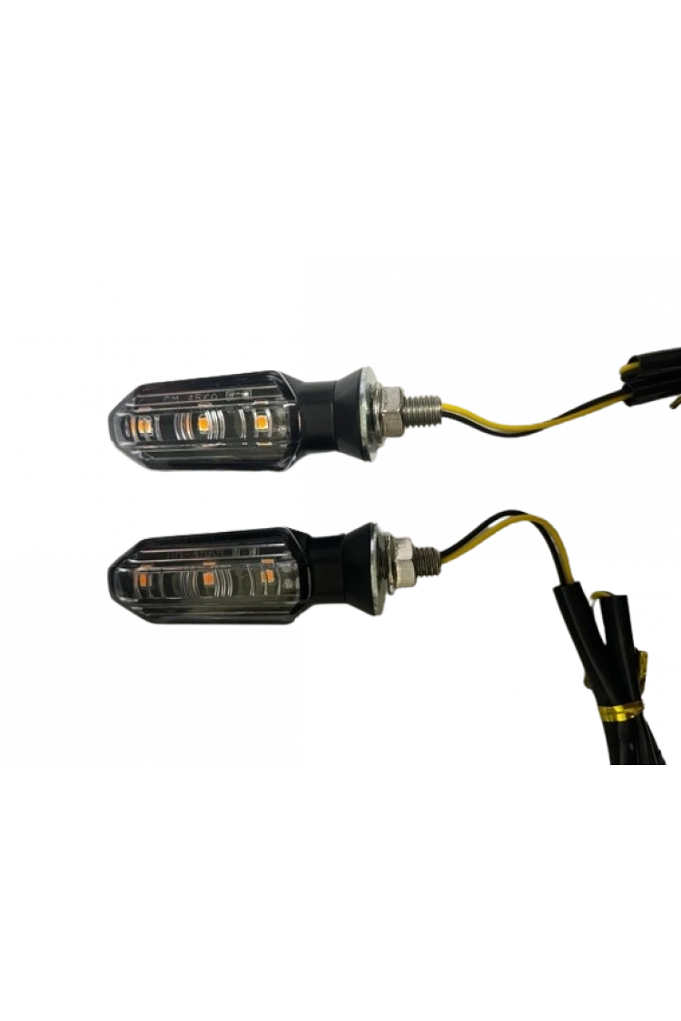 Carub Motosiklet Sinyal Lamba Üniversal 12V Beyaz Cam Sarı Led 2Li