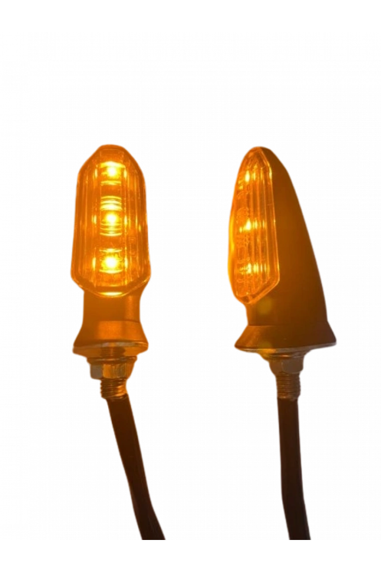 Carub Motosiklet Sinyal Lamba Üniversal 12V Beyaz Cam Sarı Led 2Li