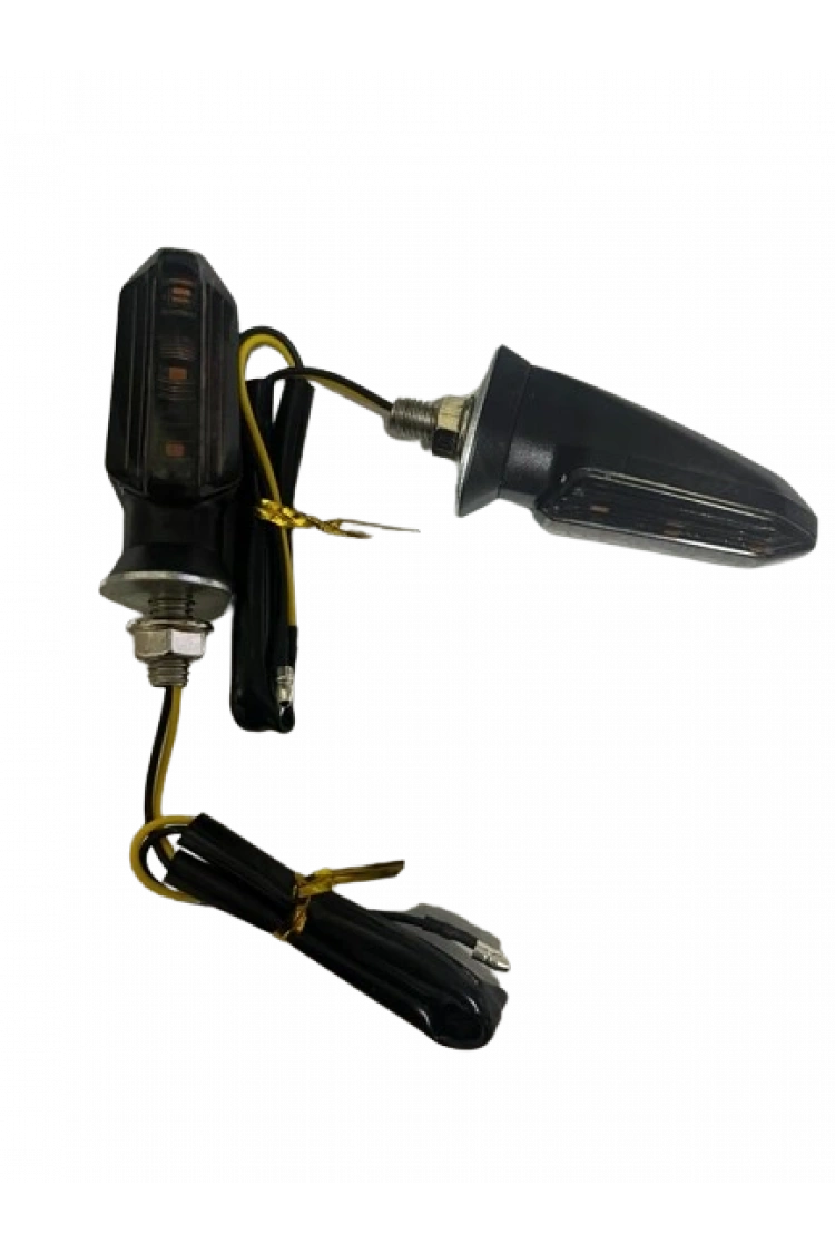 Carub Motosiklet Sinyal Lamba Üniversal 12V Füme Cam Sarı Led 2Li