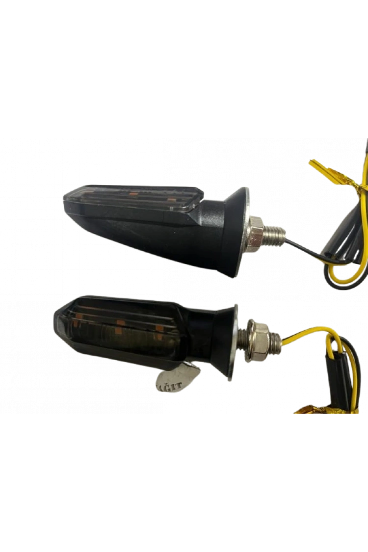 Carub Motosiklet Sinyal Lamba Üniversal 12V Füme Cam Sarı Led 2Li