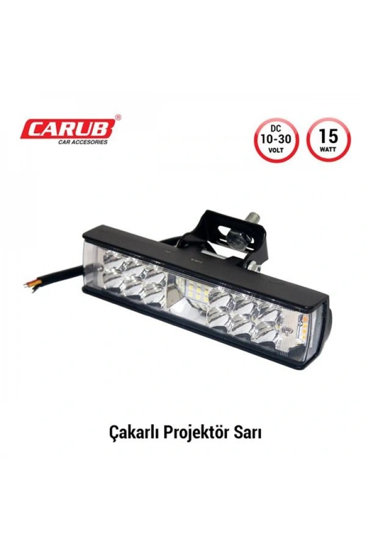 Carub Projektör Sis Farı 10-30V15W Çakar Beyaz- Sarı 15x3,5