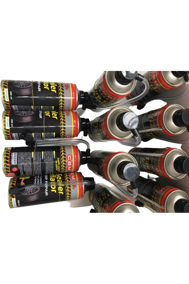 Cbm Araç Oto Motosiklet Lastik Onarıcı Tamir Edici Şişirici Sprey Lastik Tamir Kiti 400ML 12Lİ