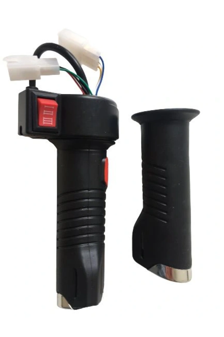 E-Bike 3 Vites Gaz Kolu 016 Kirmizi Düğmeli Mekanik Vitesli Gaz Kolu