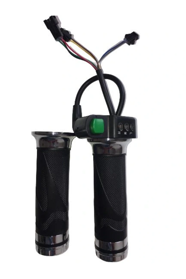 E-Bike Vitesli Gaz Kolu 211 Yeşil Düğme 3 Işık