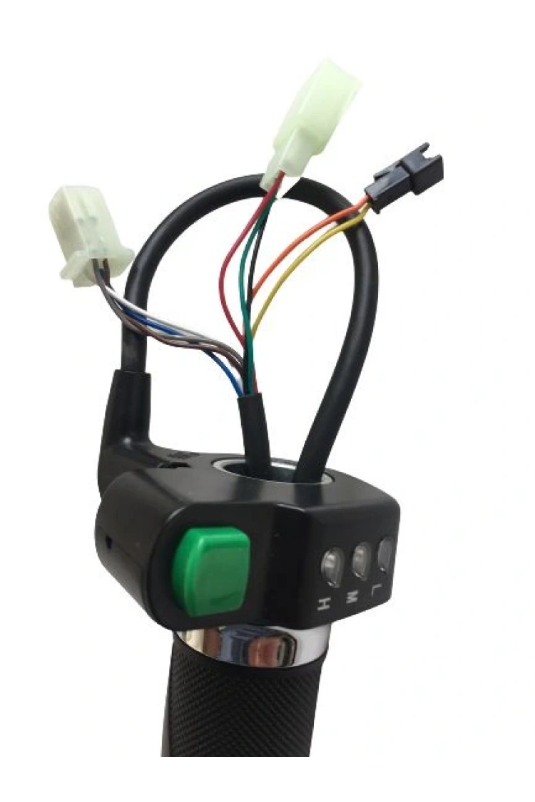 E-Bike Vitesli Gaz Kolu 232 Yeşil Düğme 3 Işık