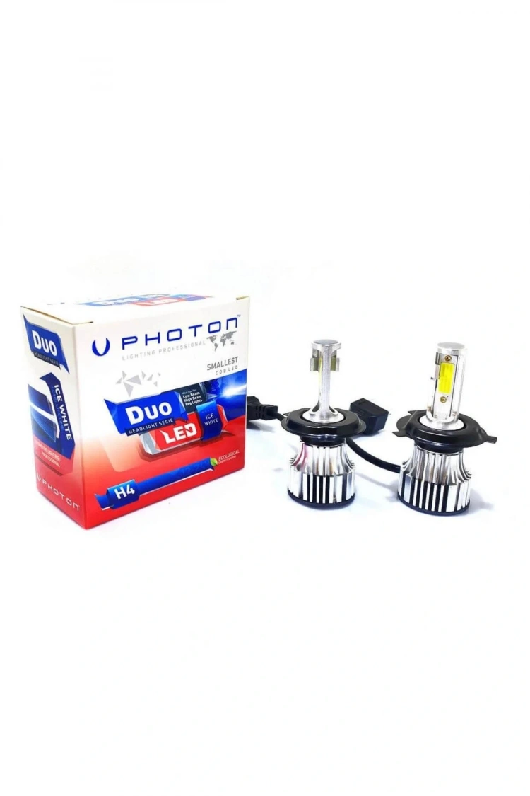 Far Kısa Uzun Led Aydınlatma Ampul Duo H4 Zenon Fanlı Ampul Seti