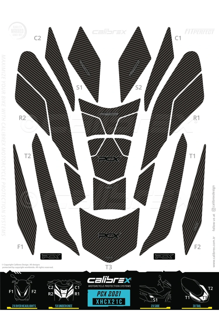 Honda Pcx 2021 Model ve Sonrası 21 Parça Full Set Calibrex XHCX21C