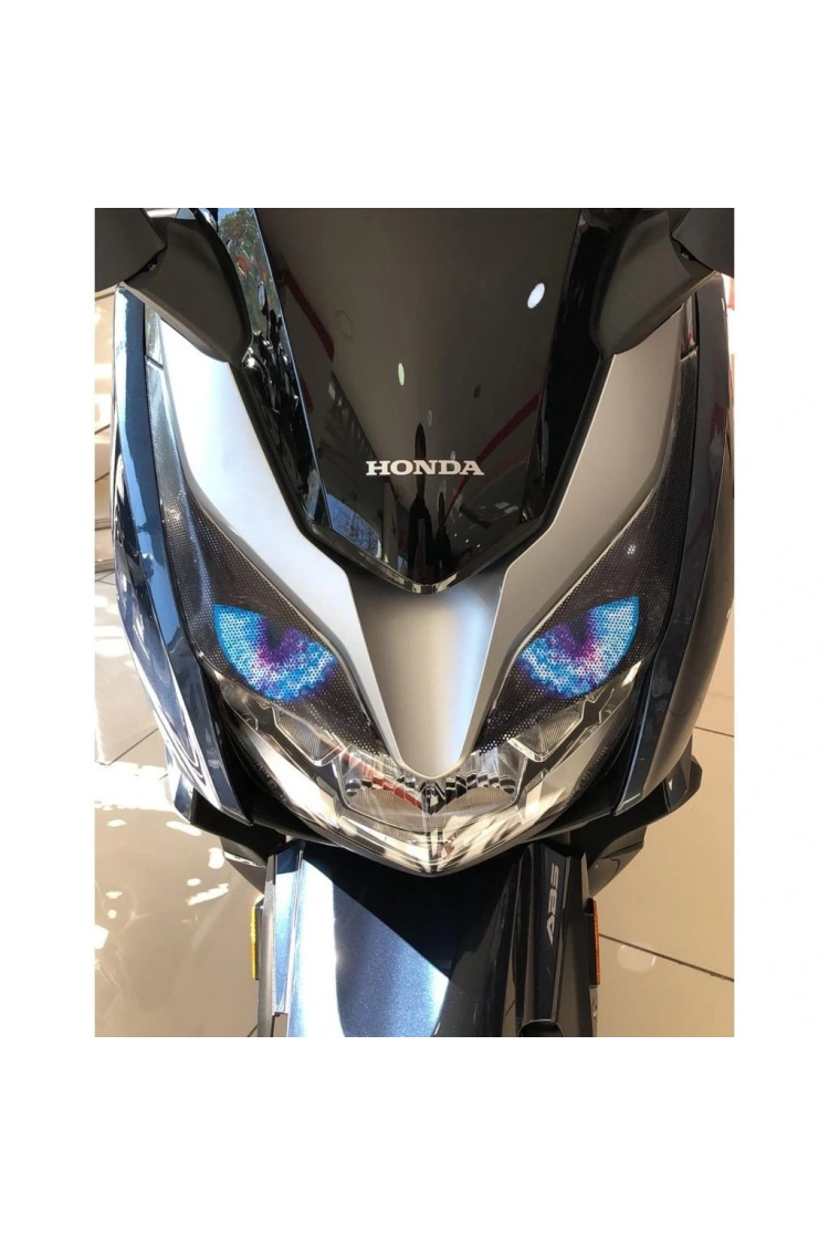 Honda PCX Far Stiker+Far Kaşı 2018-2019-2020 Uyumlu Mavi