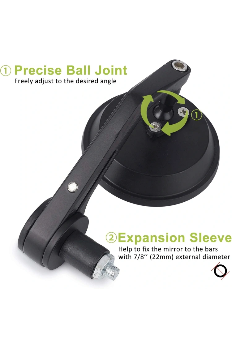 Modifiye Gidon Bağlantılı Oval Ayna Tk Siyah Cafe Racer