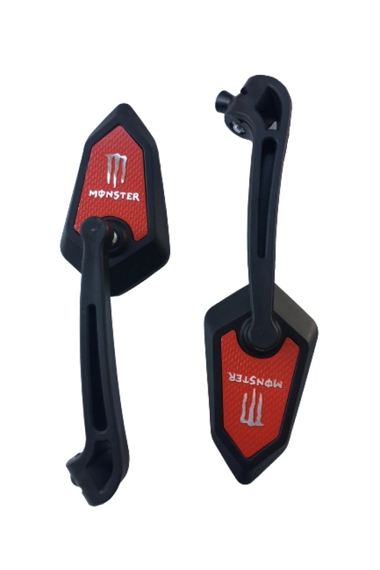 Modifiye Motosiklet Üniversal Ayna Kosa Ayna Monster Kırmızı