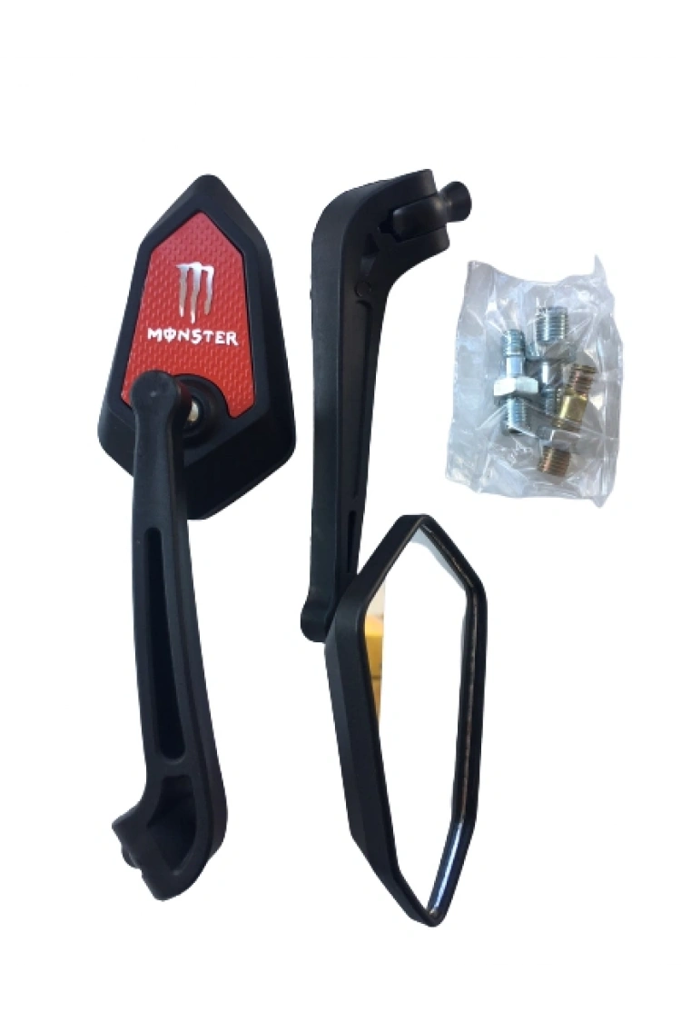 Modifiye Motosiklet Üniversal Ayna Kosa Ayna Monster Kırmızı