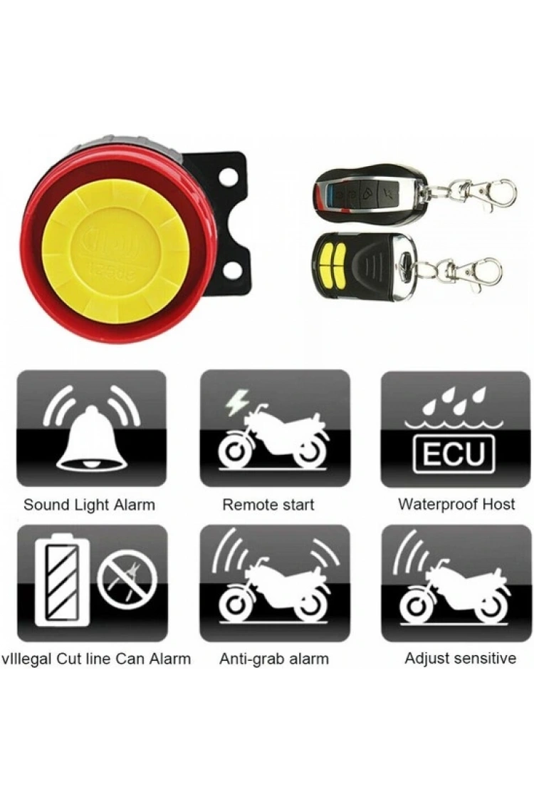 Motorsiklet Alarm Seti 120db Uzaktan Çalıştırma Anti-Hırsızlık