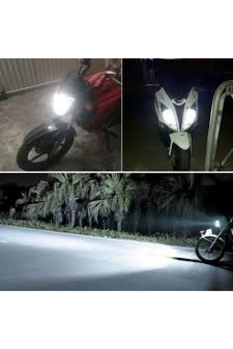 Motosiklet H4 Fanlı Power Led 12V 100/100W Beyaz Işık Zenon Ampul 1 Adet