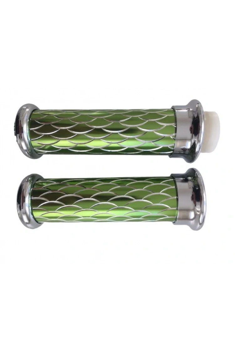 Motosiklet Aliminyum İşlemeli Gaz Borulu Modifiye Elcik Açık Yeşil Tk