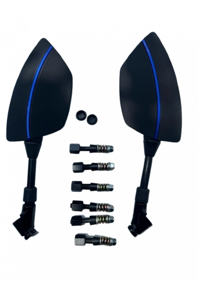 Motosiklet Ayna 426 Mavi Şeritli Üniversal 8-10 mm Uyumlu Marka Model Fark Etmez