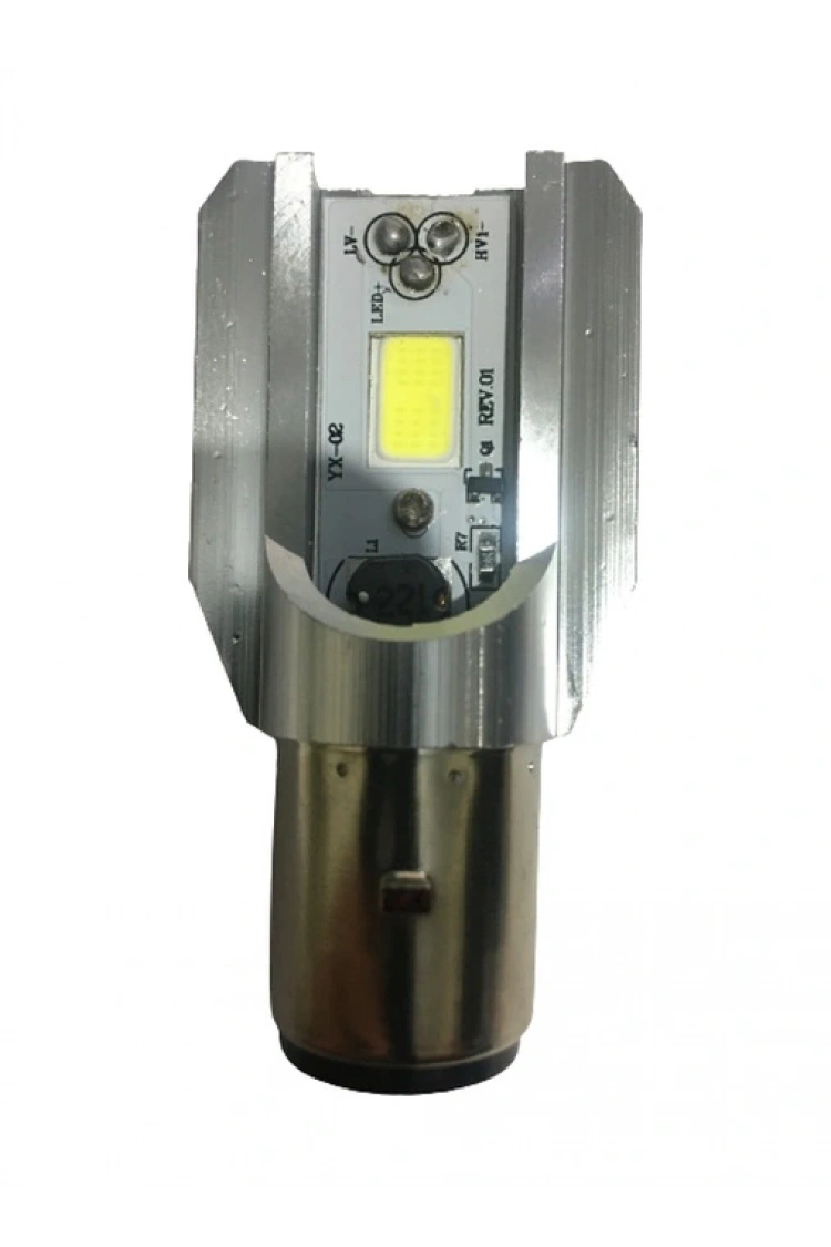 Motosiklet BA20D Dc 12-60 V 12 W 6500K Cob LED Uzun / Kısa Işık Far Ampul Beyaz (Bosch Tipi)