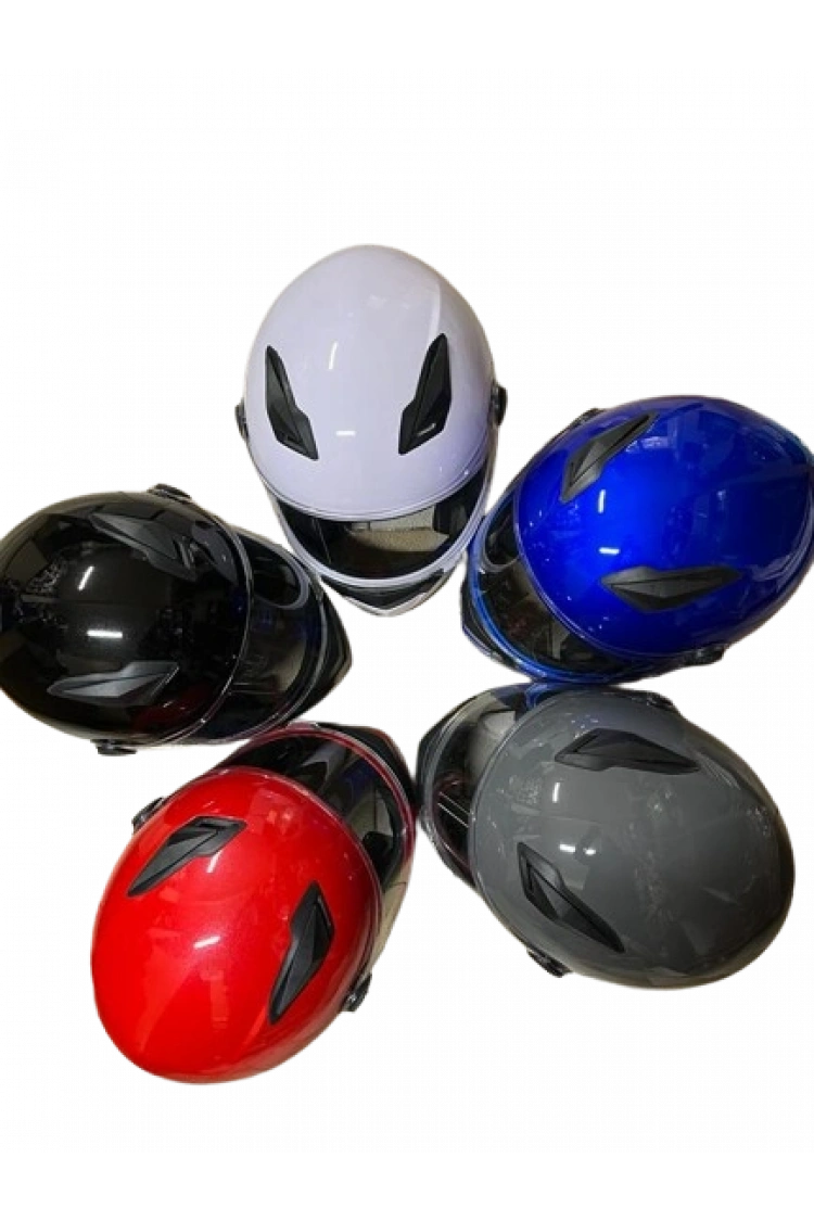 Motosiklet Düz Renk Eko Fullface Kask Siyah