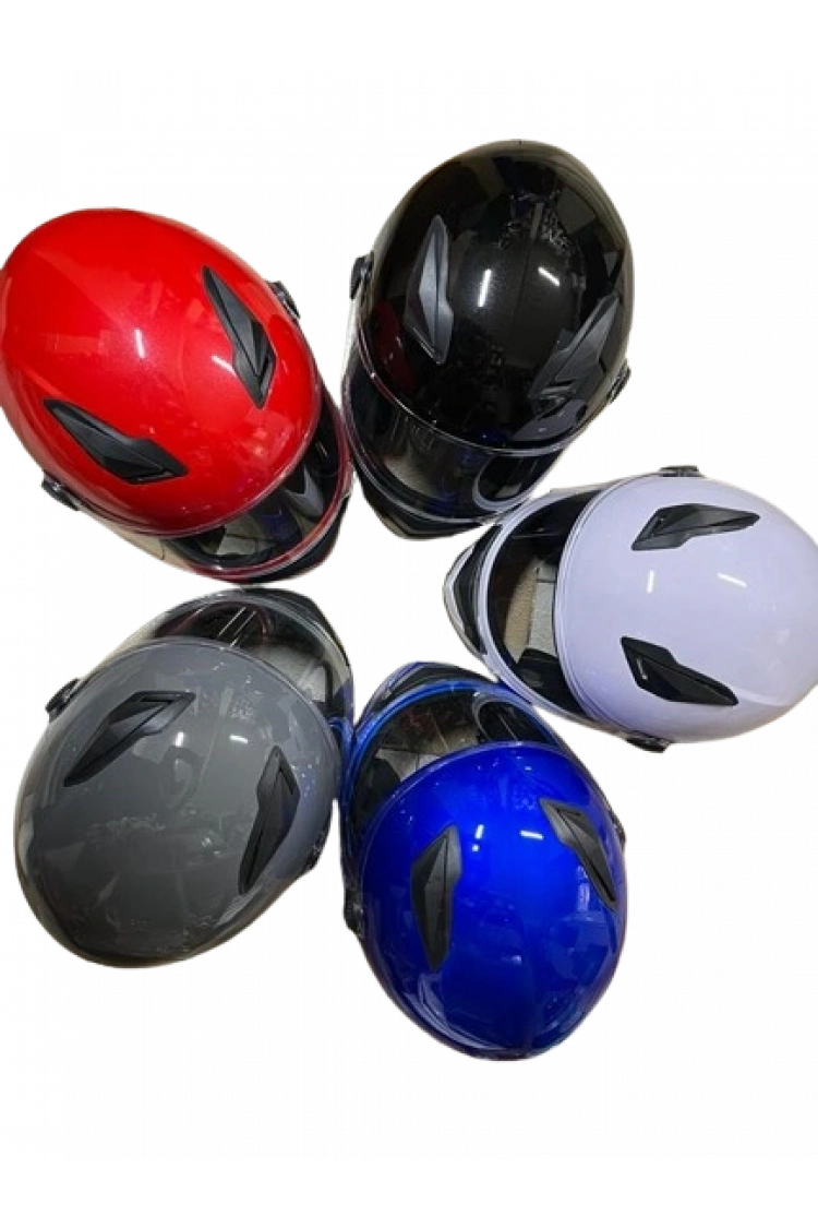 Motosiklet Düz Renk Eko Fullface Kask Siyah