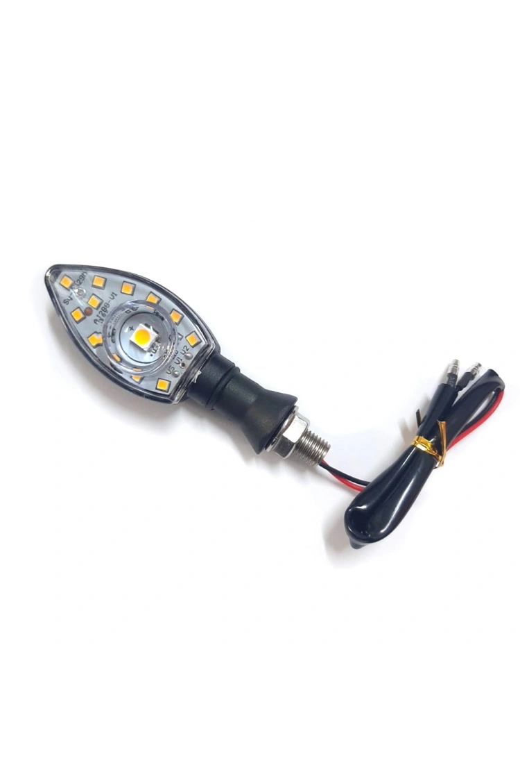 Motosiklet Üniversal Led Sinyal Takımı Beyaz Camlı Mercekli