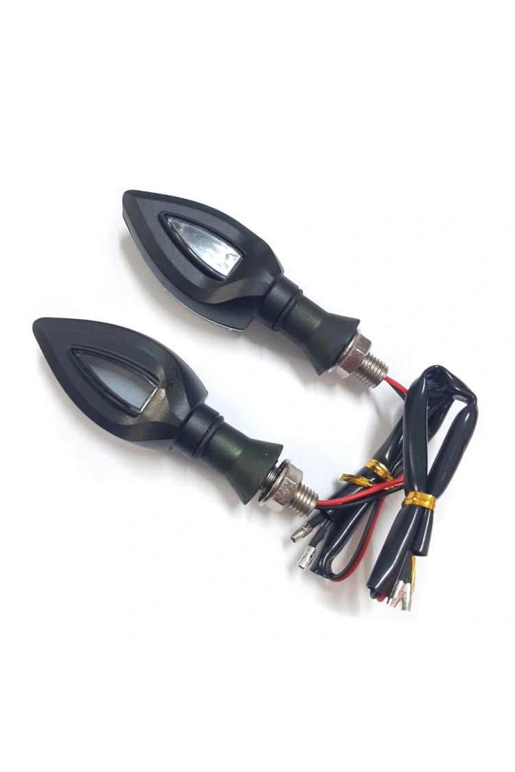 Motosiklet Üniversal Led Sinyal Takımı Beyaz Camlı Mercekli