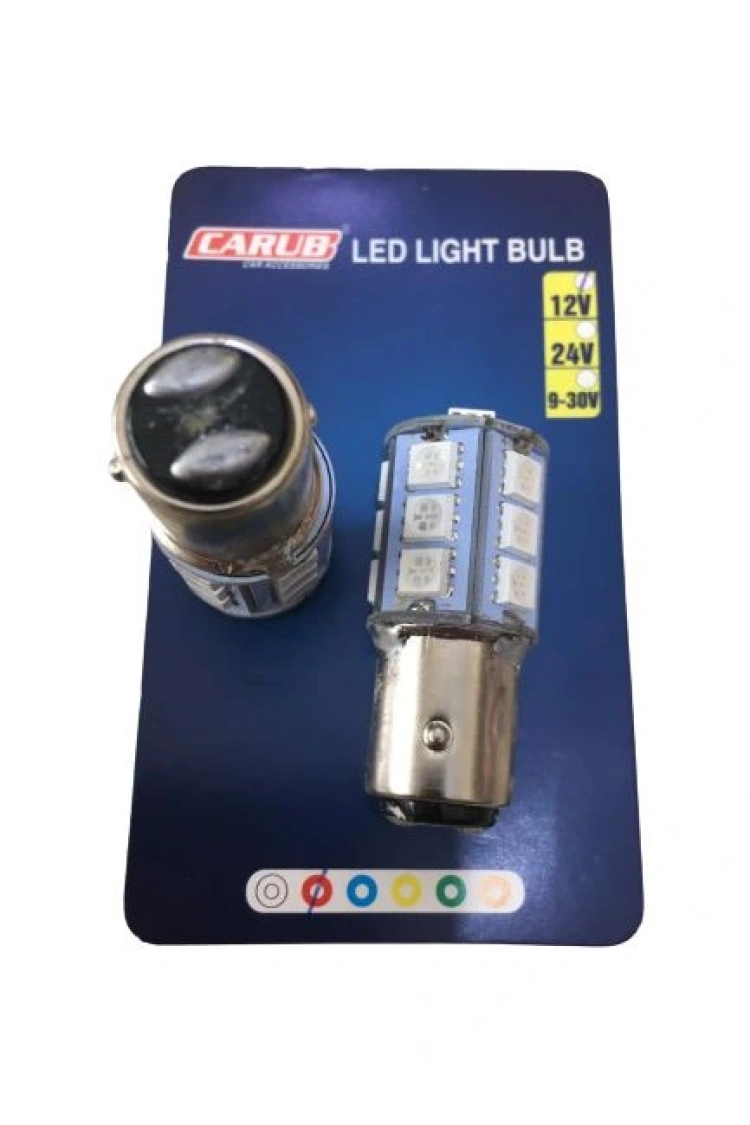 Motosiklet ve Otomobil Stop Ampul 18led 1016 Çakar Kırmızı Şaşı