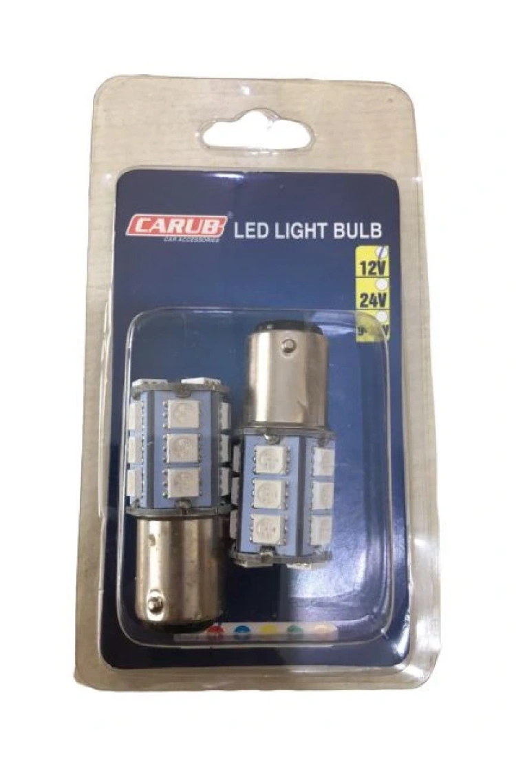 Motosiklet ve Otomobil Stop Ampul 18led 1016 Çakar Kırmızı Şaşı