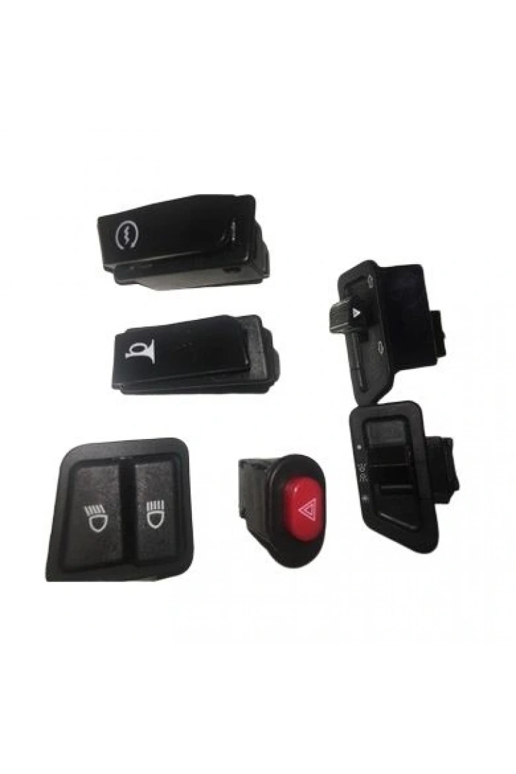 Scooter Cup Düğme Seti 6LI Marş+Korna+Sellektör+Sinyal+Far+Dörtlü