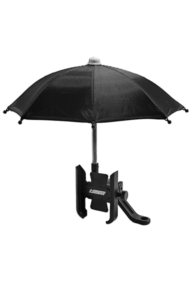 Siyah Ayna Bağlantılı Şemsiyeli Ayarlı Telefon Tutucu Aliminyum A+++ Kalite