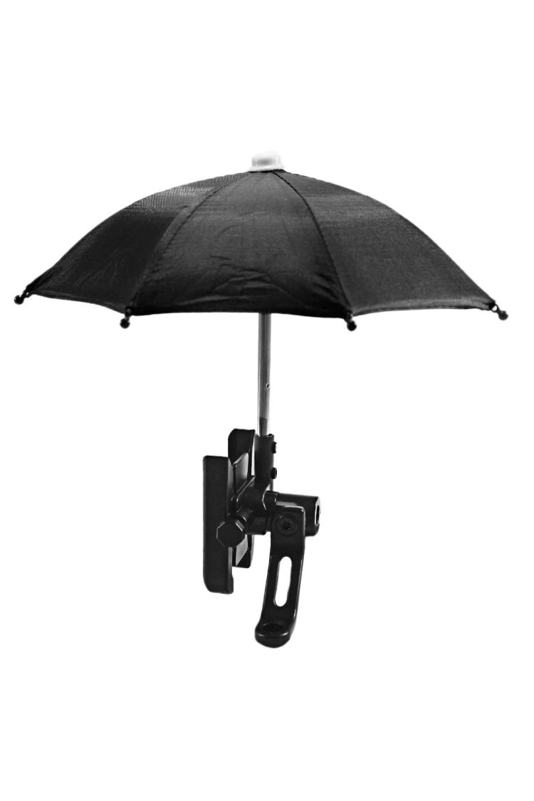 Siyah Ayna Bağlantılı Şemsiyeli Ayarlı Telefon Tutucu Aliminyum A+++ Kalite